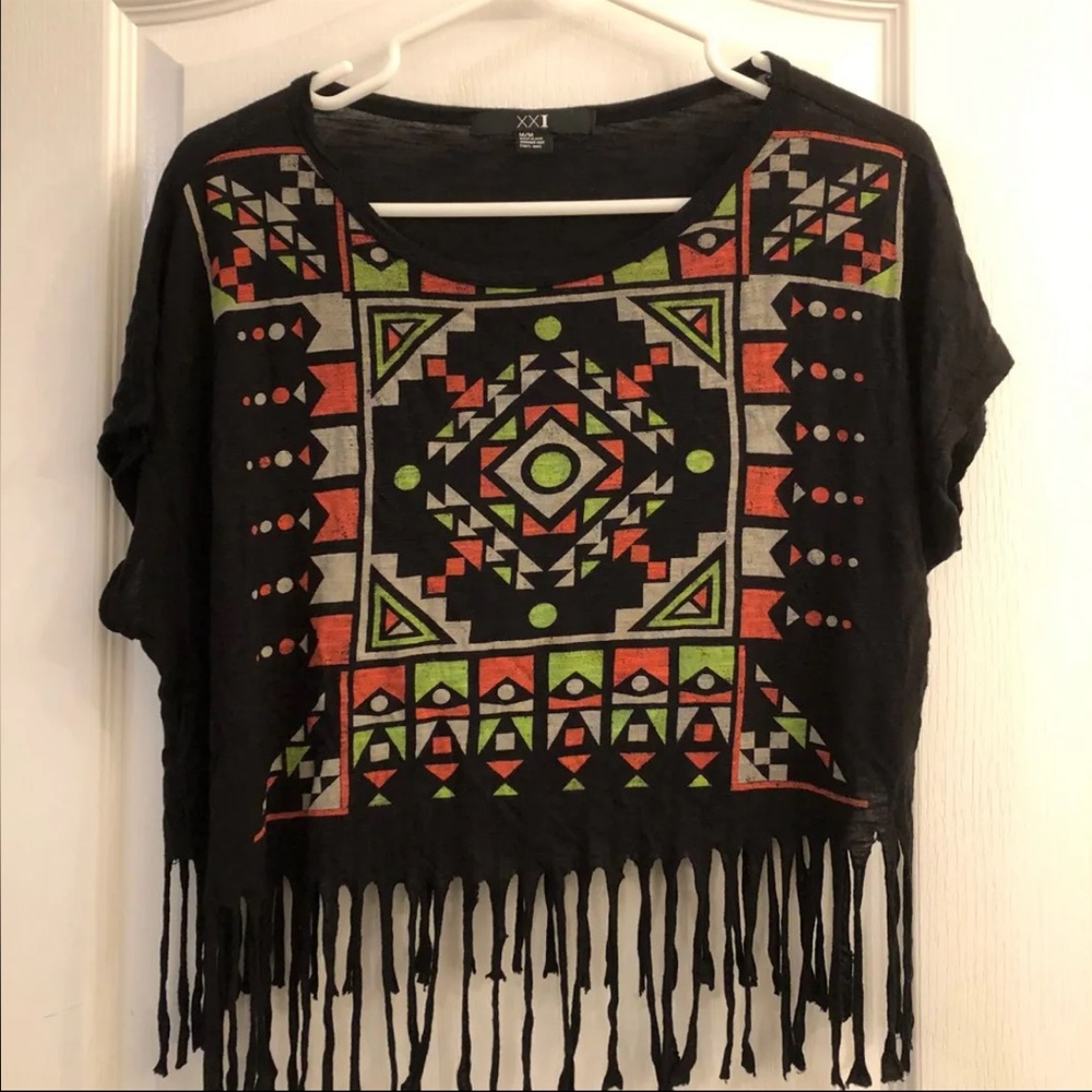 Forever 21 Crop Top with Fringe Size M